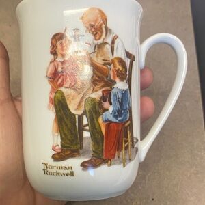 Norman Rockwell White Mug with Family Gathering